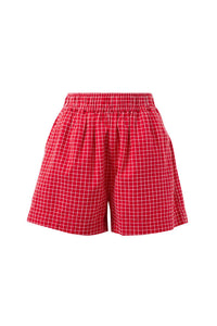 Mila Short - Textured Red Check. Ceres Life