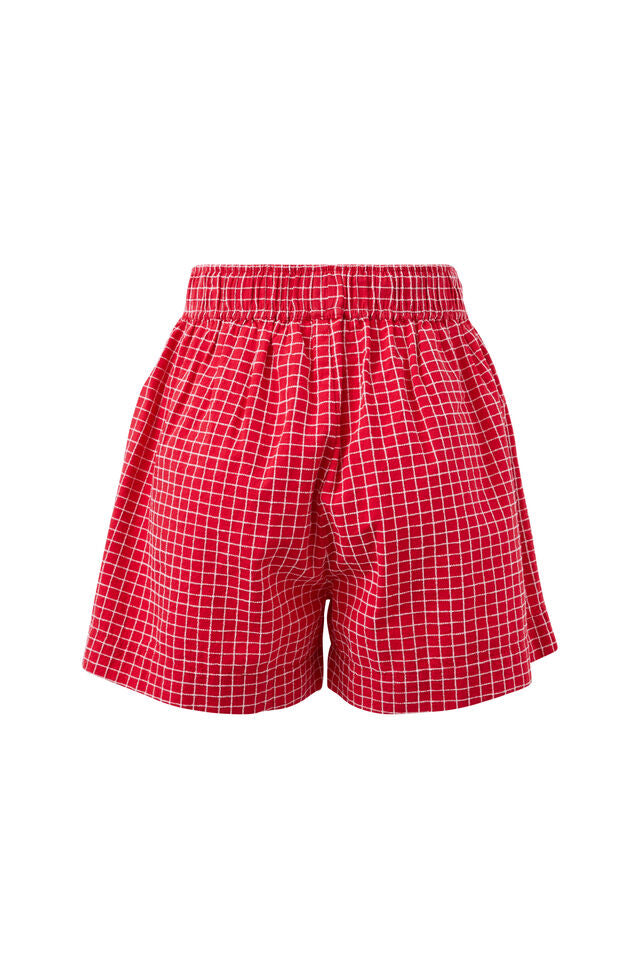 Mila Short - Textured Red Check. Ceres Life