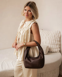 Mini Monaco Shoulder Bag - Chocolate. Louenhide