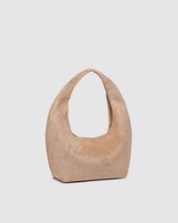 Mini Monaco Suedette Shoulder Bag - Blonde. Louenhide