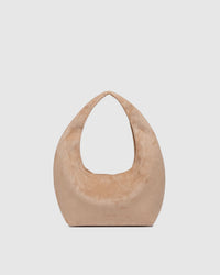 Mini Monaco Suedette Shoulder Bag - Blonde. Louenhide