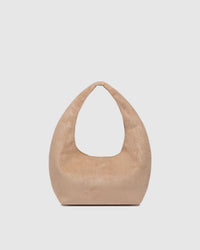 Mini Monaco Suedette Shoulder Bag - Blonde. Louenhide