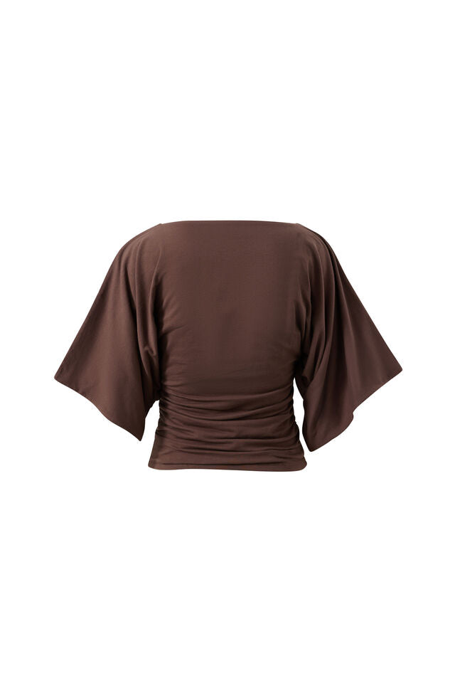 Molly Relaxed Sleeve Top - Brunette Brown. Ceres Life