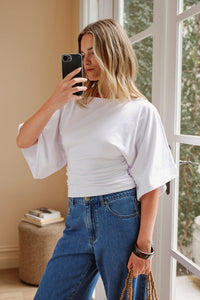 Molly Relaxed Sleeve Top - White. Ceres Life