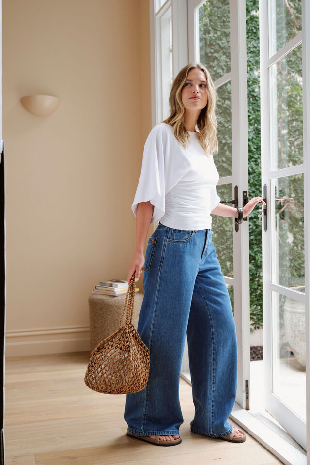Molly Relaxed Sleeve Top - White. Ceres Life