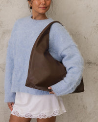 Monaco Shoulder Bag - Chocolate. Louenhide