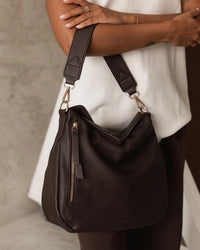 Nadia Shoulder Bag - Chocolate. Louenhide