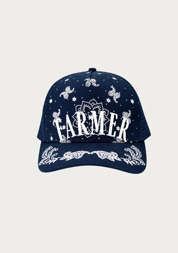 Navy Bandana Trucker