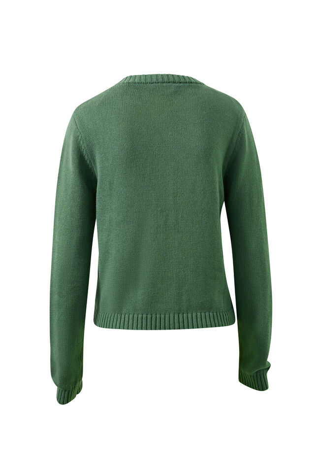 Nelly Long Sleeve Knit Cardi - Basil. Ceres Life