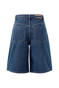 Olive Belted Denim Short - Fresh Indigo