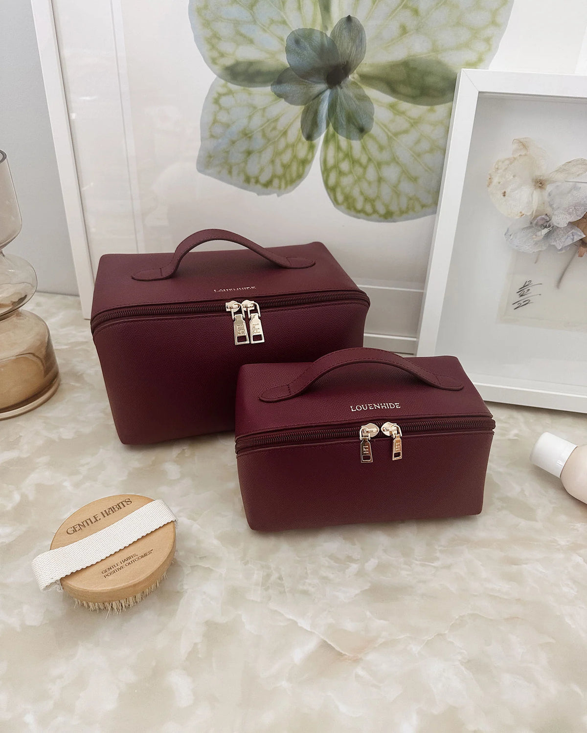 Orion Ellis Cosmetic Bag Set - Burgundy