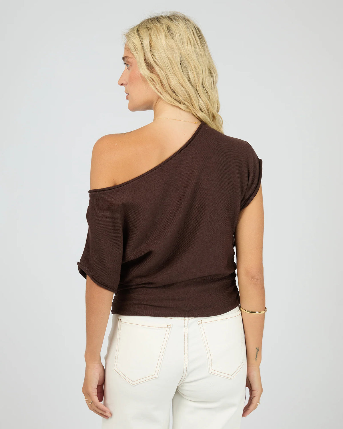 Orla Off The Shoulder Top - Brown