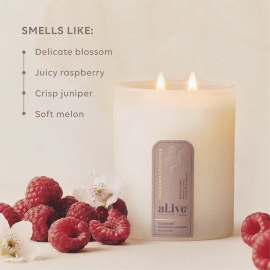 Soy Candle - Raspberry Blossom & Juniper