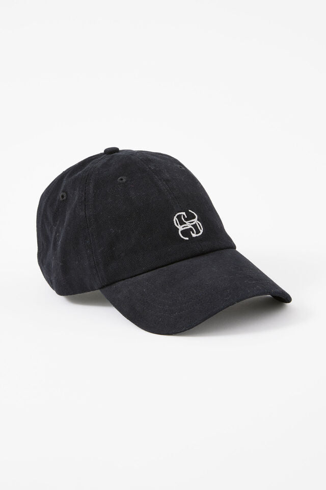 PIP EVERYDAY CAP - BLACK ECRU STITCH