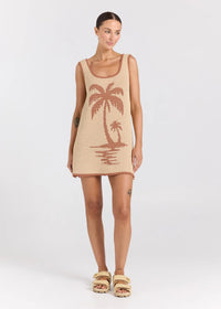 Palm Beach U Crochet Knit Dress - Sand