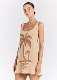 Palm Beach U Crochet Knit Dress - Sand
