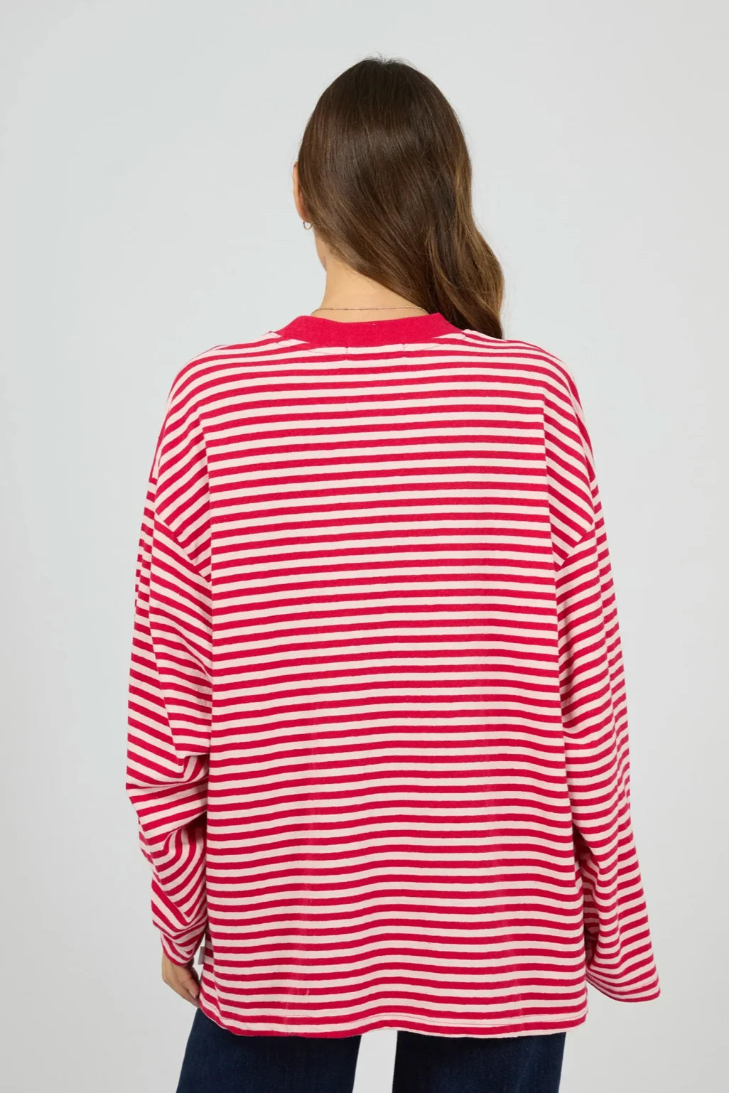 Paloma LS Stripe Tee - Ruby. All About Eve