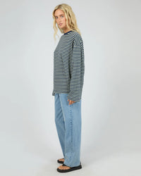 Paloma LS Stripe Tee - Sage. All About Eve