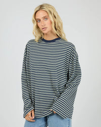 Paloma LS Stripe Tee - Sage. All About Eve