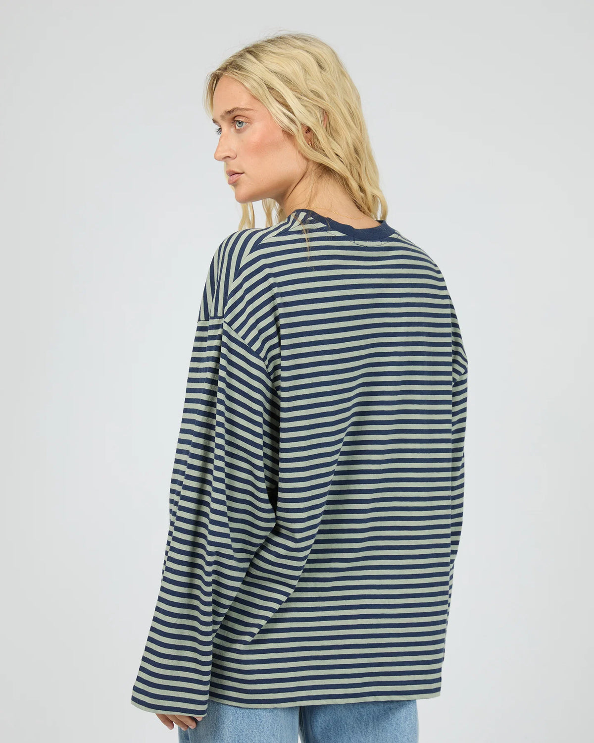 Paloma LS Stripe Tee - Sage. All About Eve