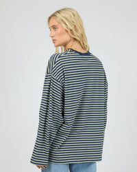 Paloma LS Stripe Tee - Sage. All About Eve