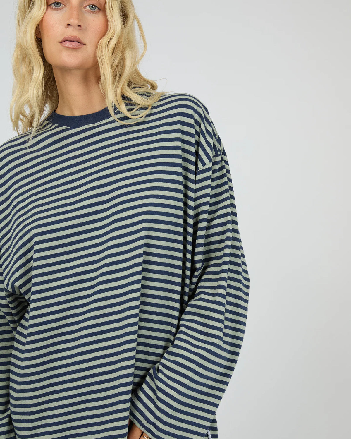 Paloma LS Stripe Tee - Sage. All About Eve