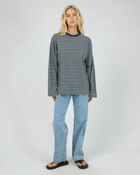Paloma LS Stripe Tee - Sage. All About Eve