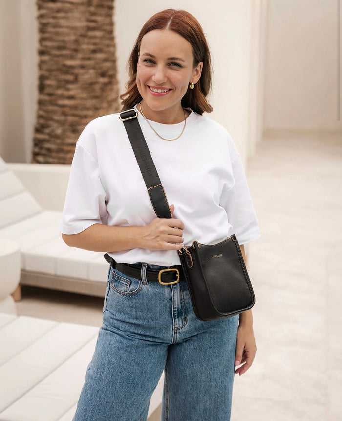 Parker Phone Crossbody Bag - Black. Louenhide