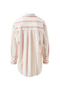 Peta Oversized Shirt - Variegated Red Stripe