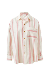 Peta Oversized Shirt - Variegated Red Stripe