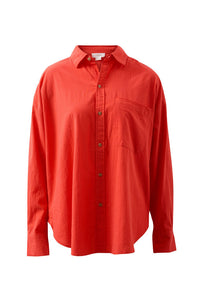 Peta Oversized Shirt - Heritage Red. Ceres Life