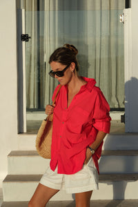 Peta Oversized Shirt - Heritage Red