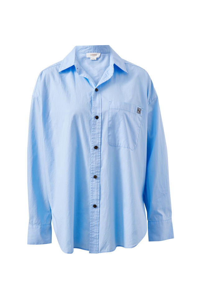 Peta Oversized Shirt - Sky Blue