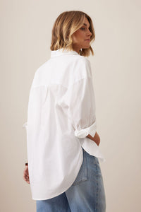 Peta Oversized Shirt - White Organic Cotton