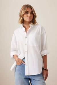 Peta Oversized Shirt - White Organic Cotton