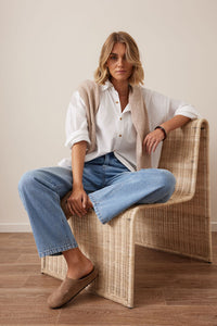 Peta Oversized Shirt - White Organic Cotton