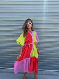 La Bohème Girls Moxie Midi Dress Candy Stripe