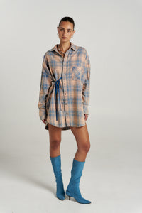 Pip Shirt Dress - Aperol Check. Summi Summi