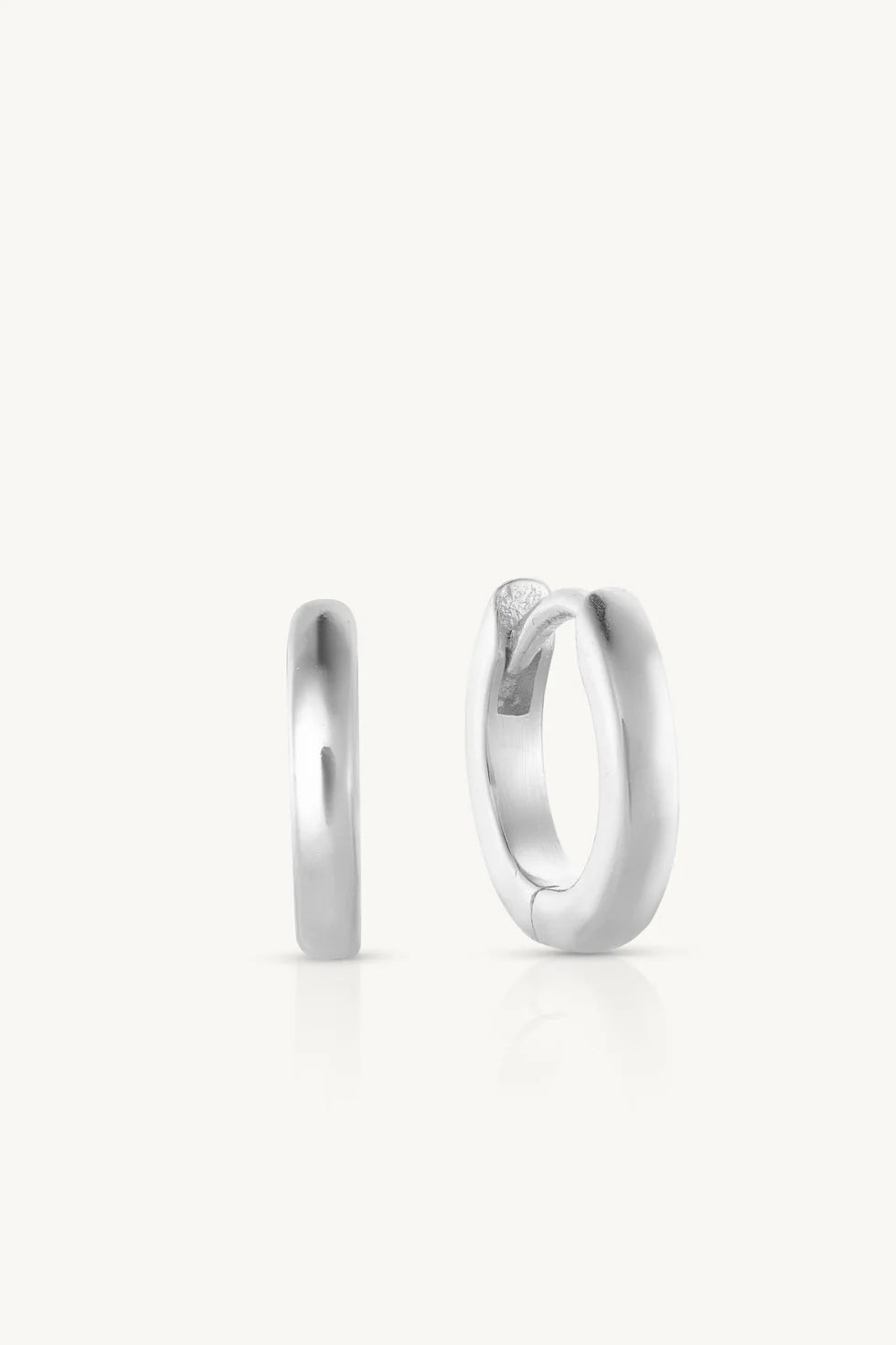 Polished Silver Huggies - Small