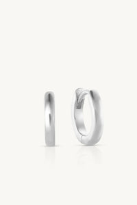 Polished Silver Huggies - Small
