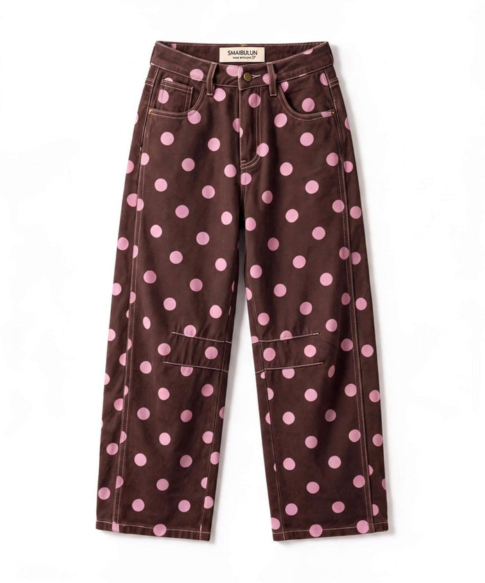 Polka Dot Barrel Jean - Pink. Sare Store