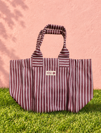 The Mallee Tote | Chocolate Cream Stripe