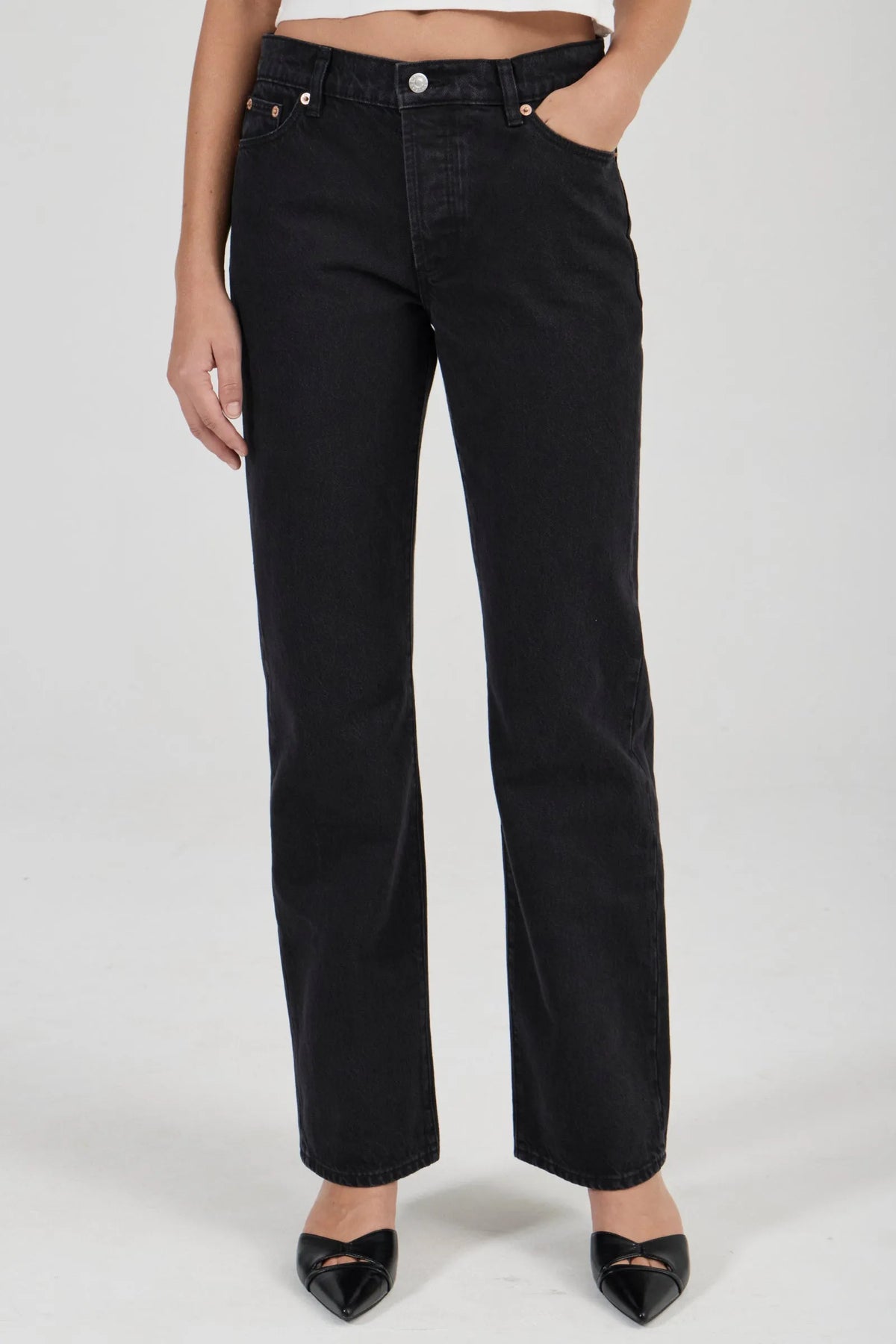 Meg Straight Jean - Vice Washed Black