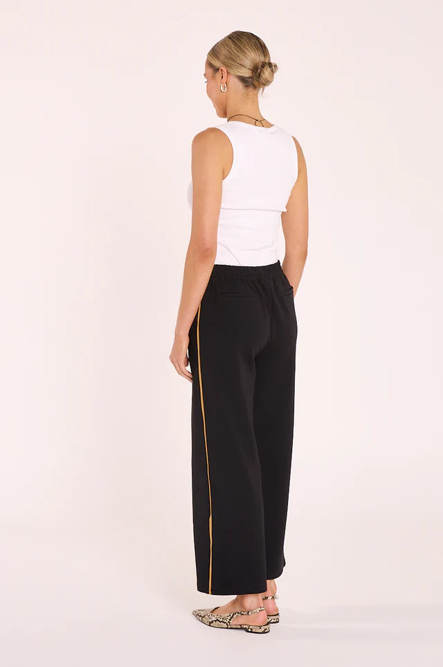 Rae Cropped Pant - Black Camel Stripe. Feather and Noise
