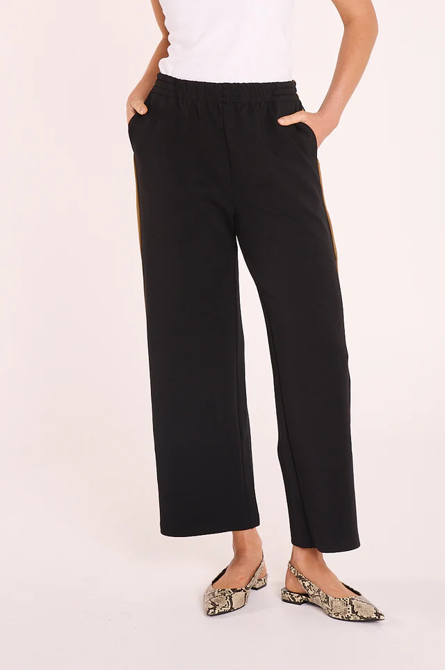 Rae Cropped Pant - Black Camel Stripe. Feather and Noise