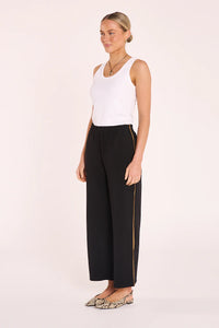 Rae Cropped Pant - Black Camel Stripe. Feather and Noise