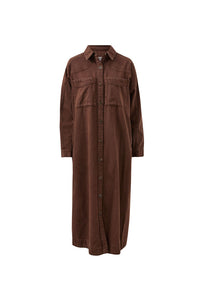 Rae Long Sleeve Midi Dress - Chocolate