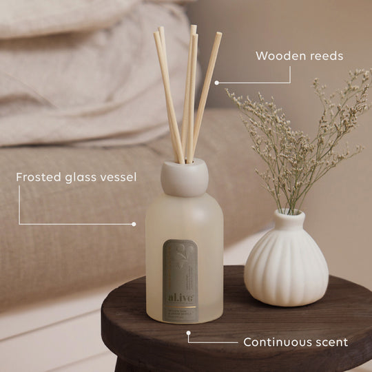 Reed Diffuser - Willow Gum & Lemon Myrtle. Al.ive Body