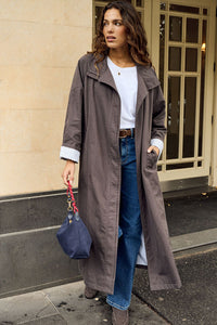 Rowan Longline Jacket - Tobacco Brown. Ceres Life