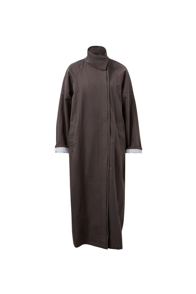 Rowan Longline Jacket - Tobacco Brown. Ceres Life